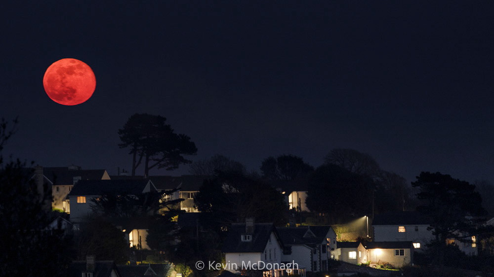Supermoon over Holcombe, Devon