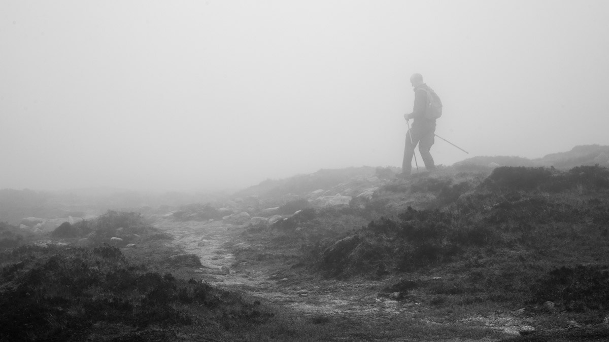 18 May 22: Mourne MountainsFigure in the Mist at The Wall - Slieve Donard Newcastle, Co Down