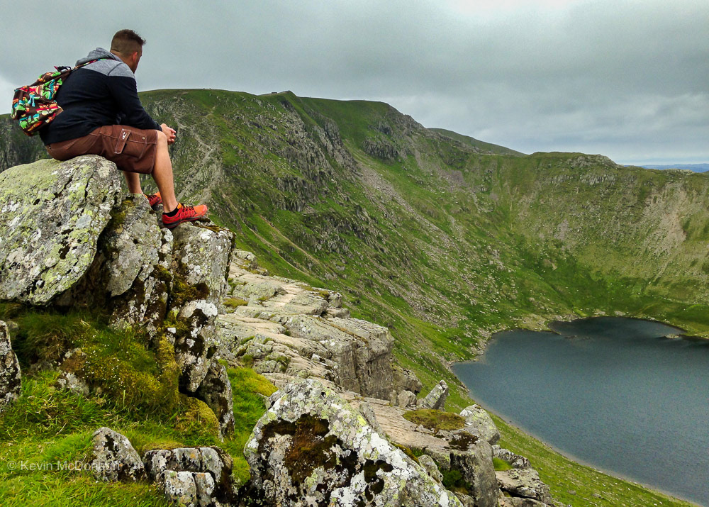 July 2016: Helvellyn with Striding edge above Red Tarn