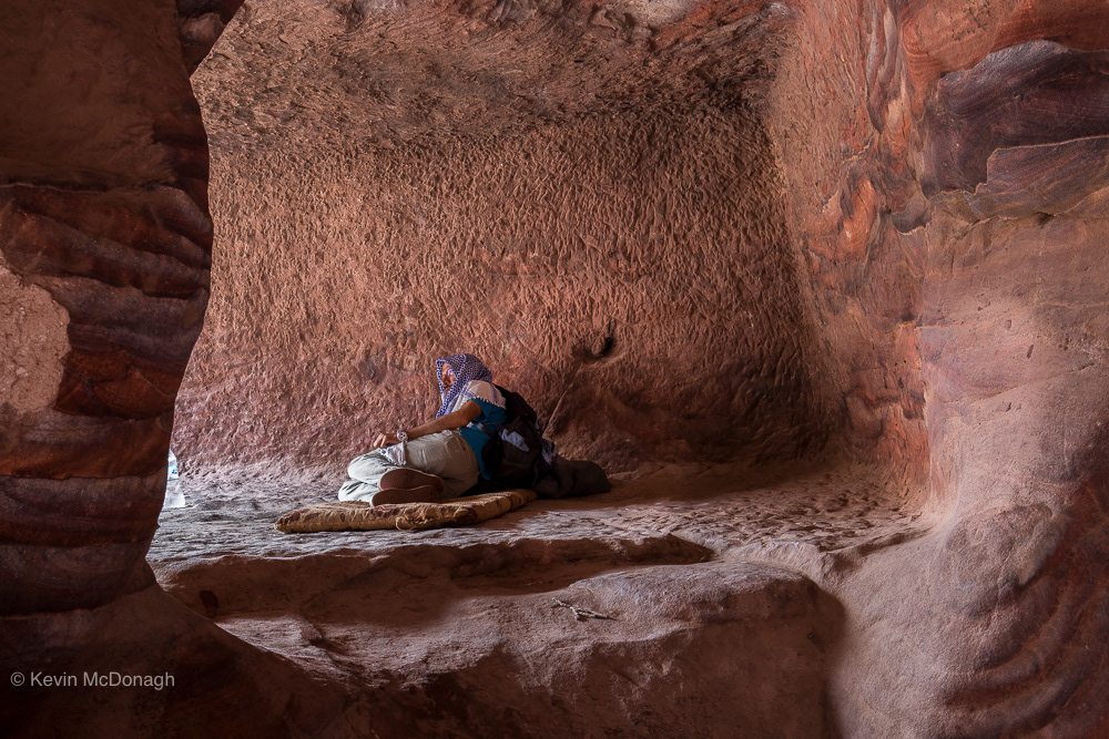 Taking a break on one of the tombs, Petra