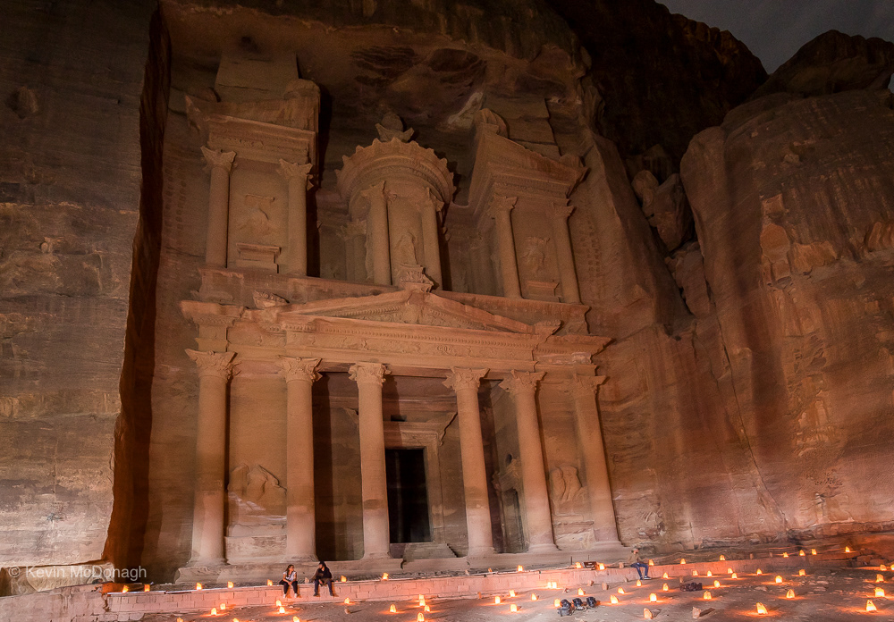 Light show at The Treasury, Petra