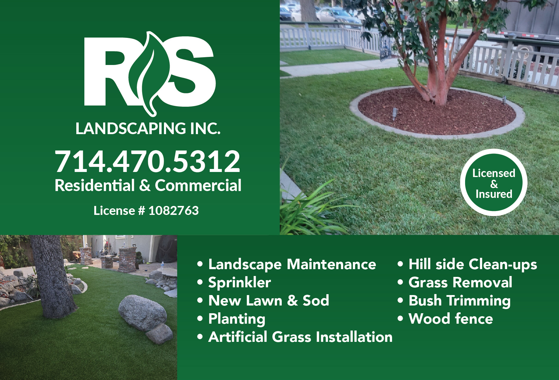 RS Landscaping Flyer Side 1