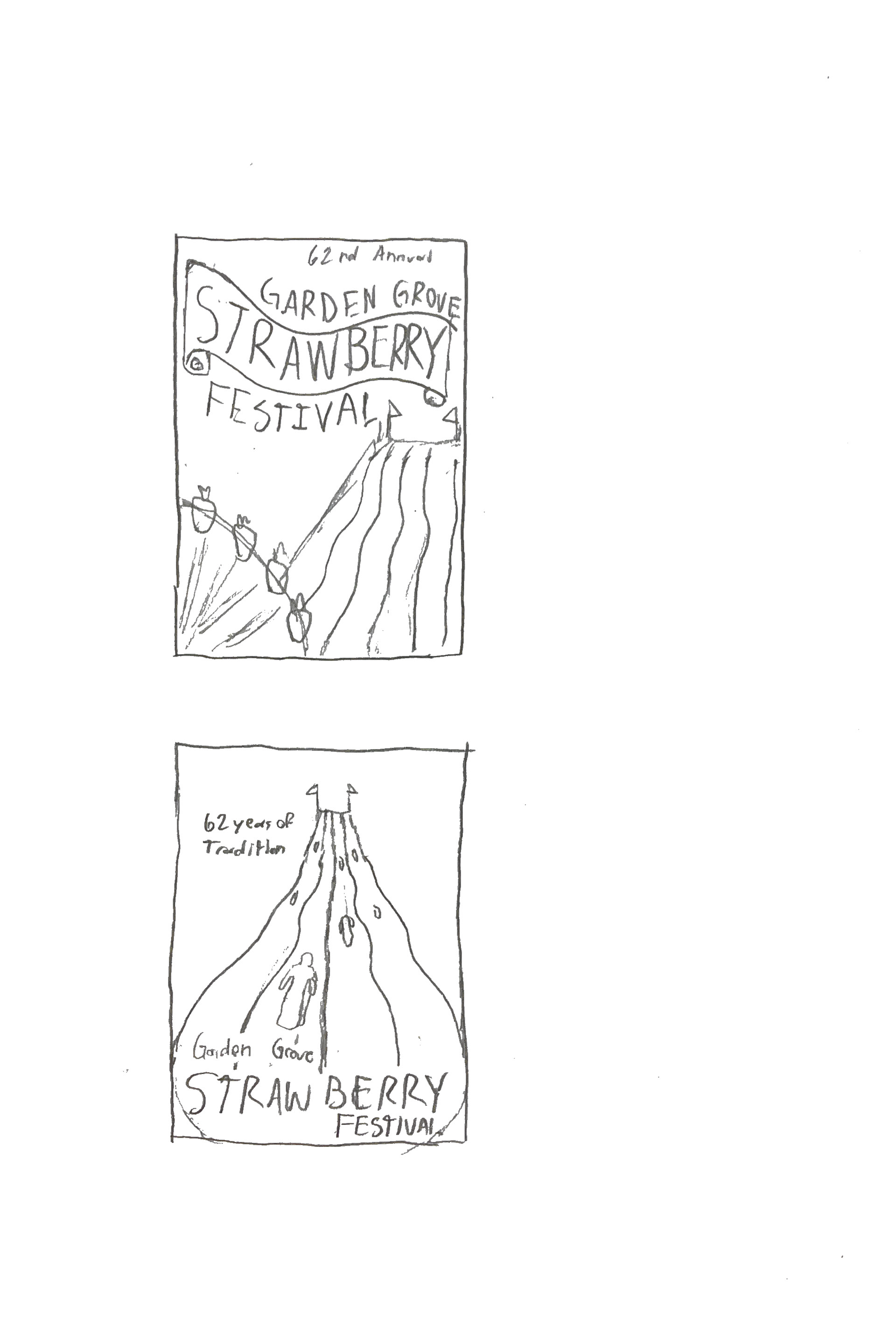 First Round Sketches for Strawberry Festival