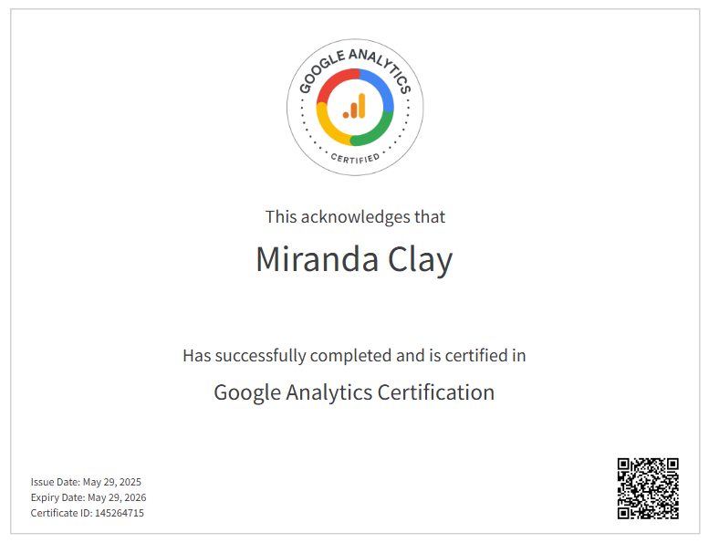 Google Analytics Certification 2025