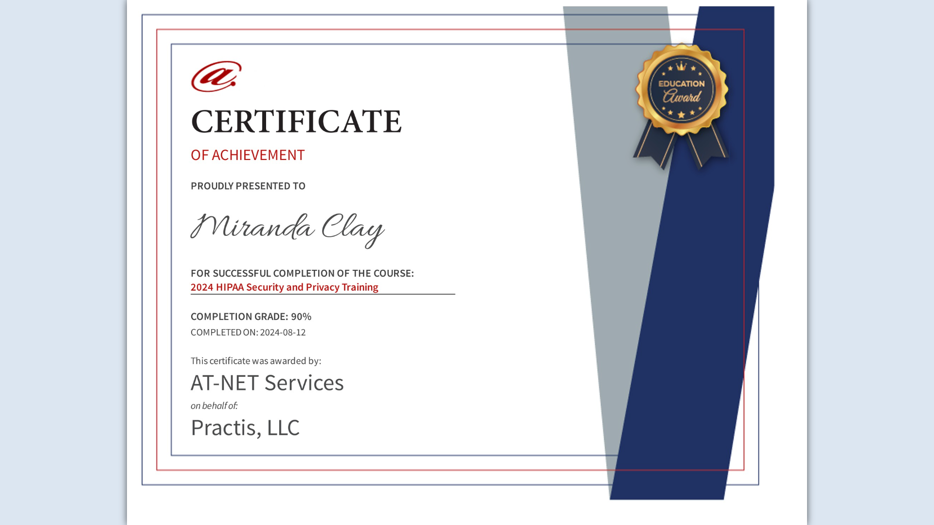 2024 HIPAA Security and Privacy Training