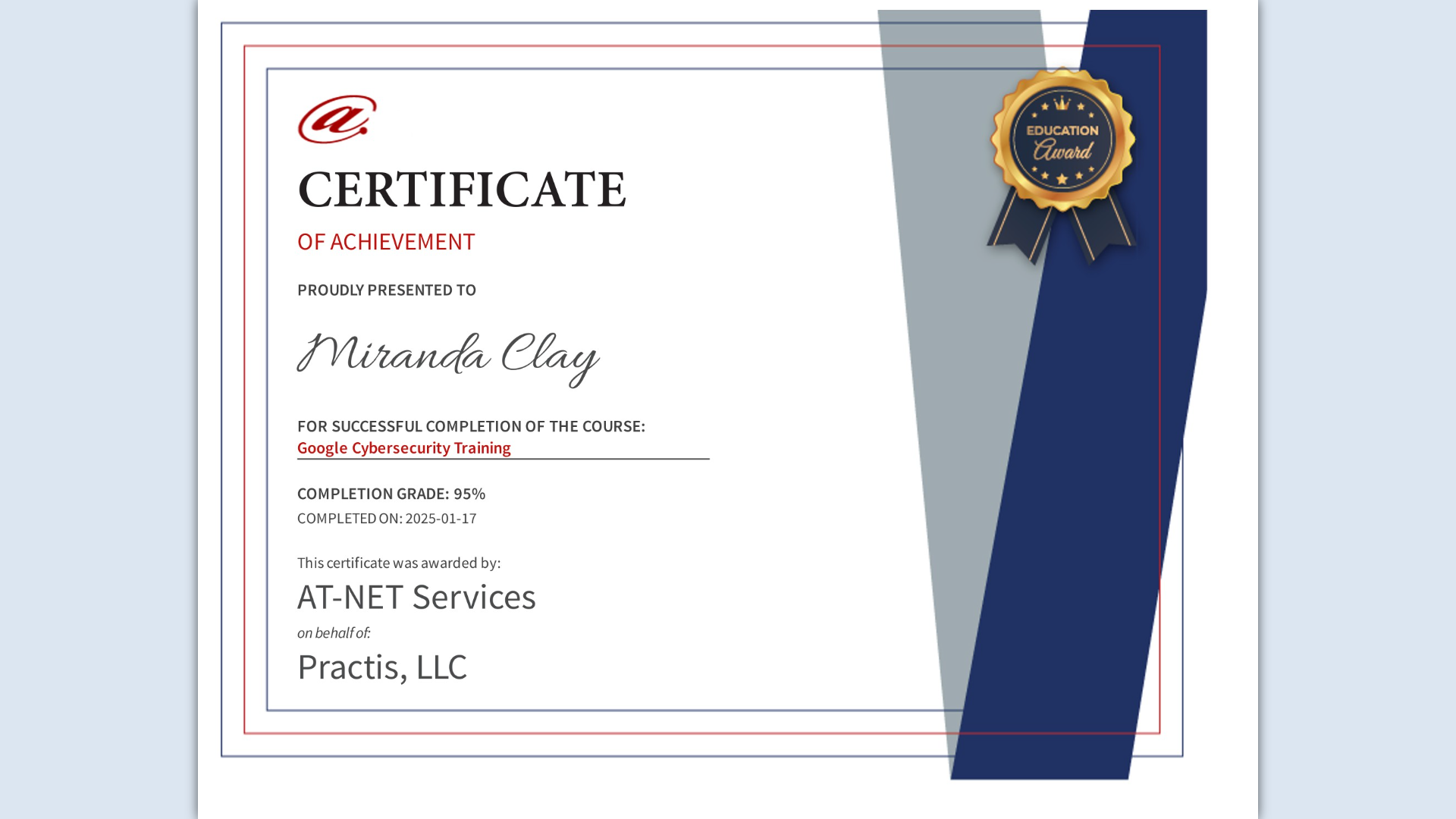 Google Cybersecurity Training