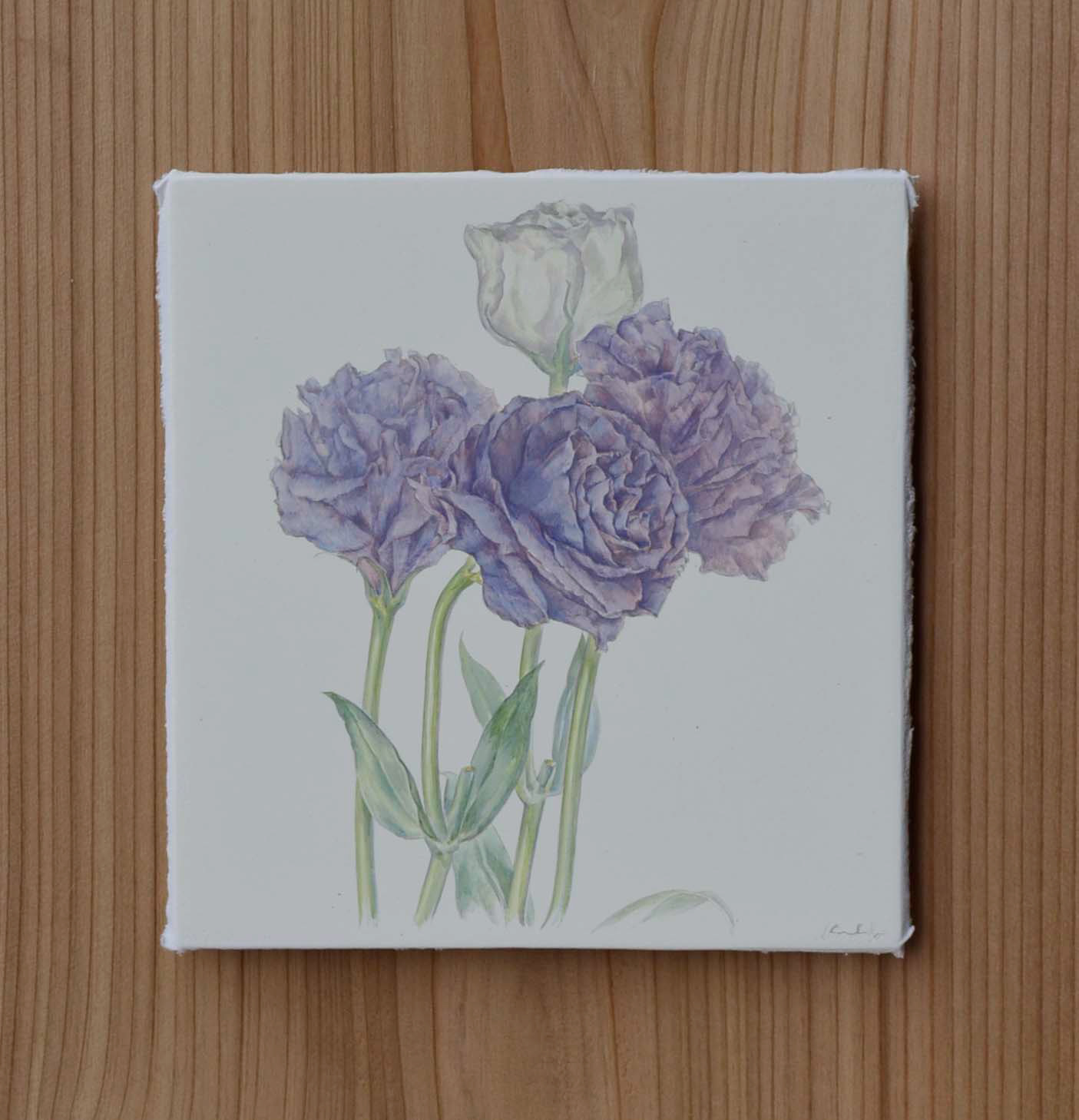 #lisianthus 2020, Tempera on panel (gesso)