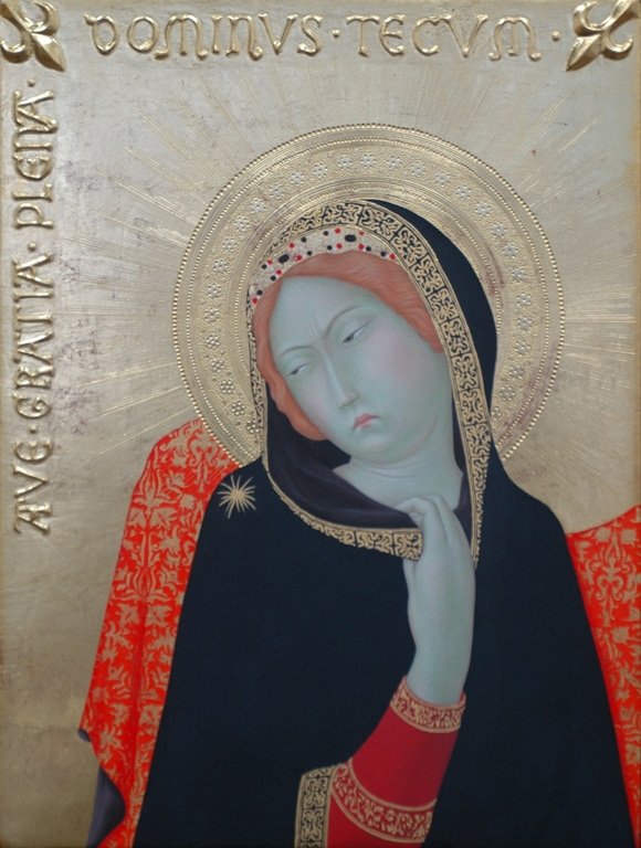Reproduction "Annunciazione" of Simone Martini 2006, Tempera and gold leaf on gesso panel