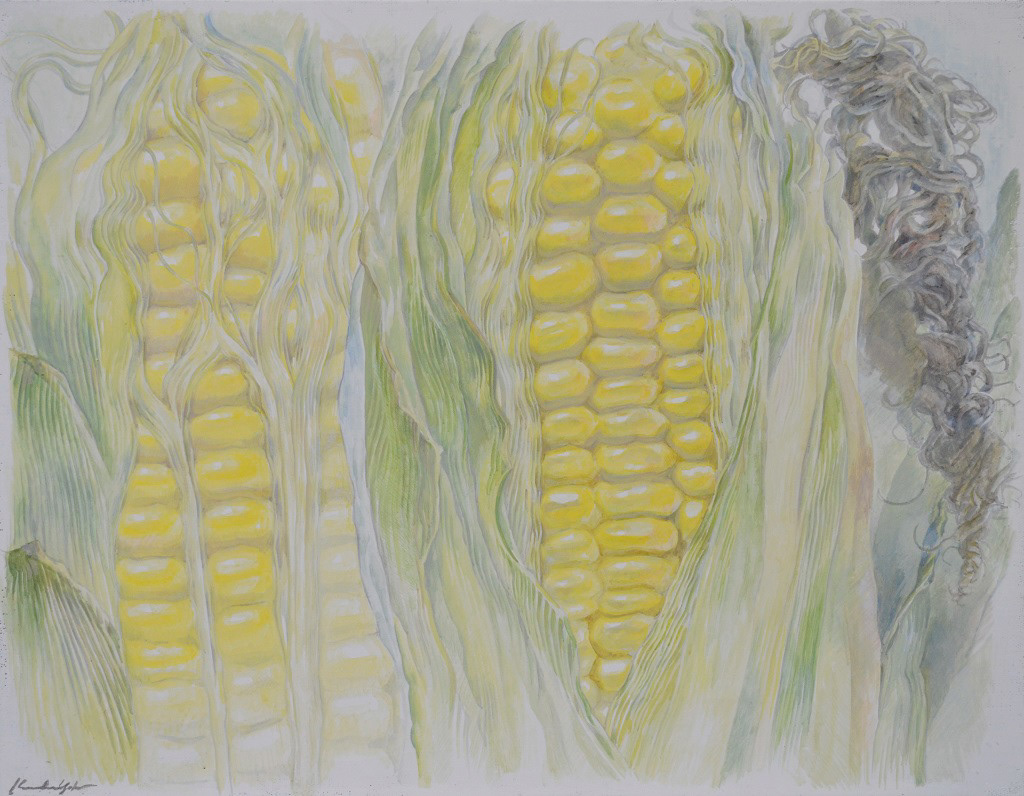 L'offerta del fruttivendolo (八百屋の奢り), 2021, , egg tempera on gesso panel