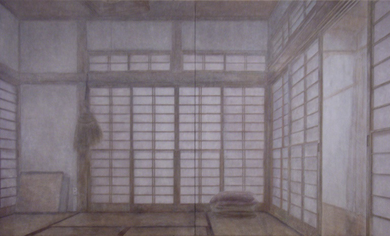 Oil and tempera on panel canvas, 120 x 240 cm