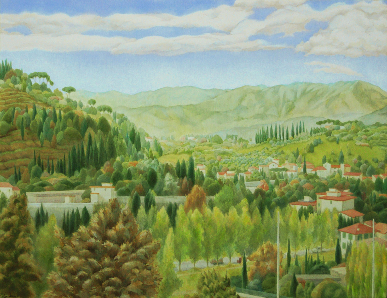 Paesaggio autunnale, 2012, tempera on gesso panel