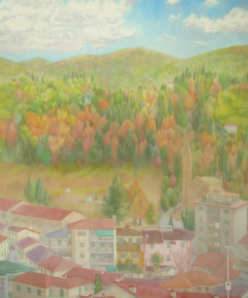 Paesaggio 2009, Tempera on panel canvas, cm 60 x 50