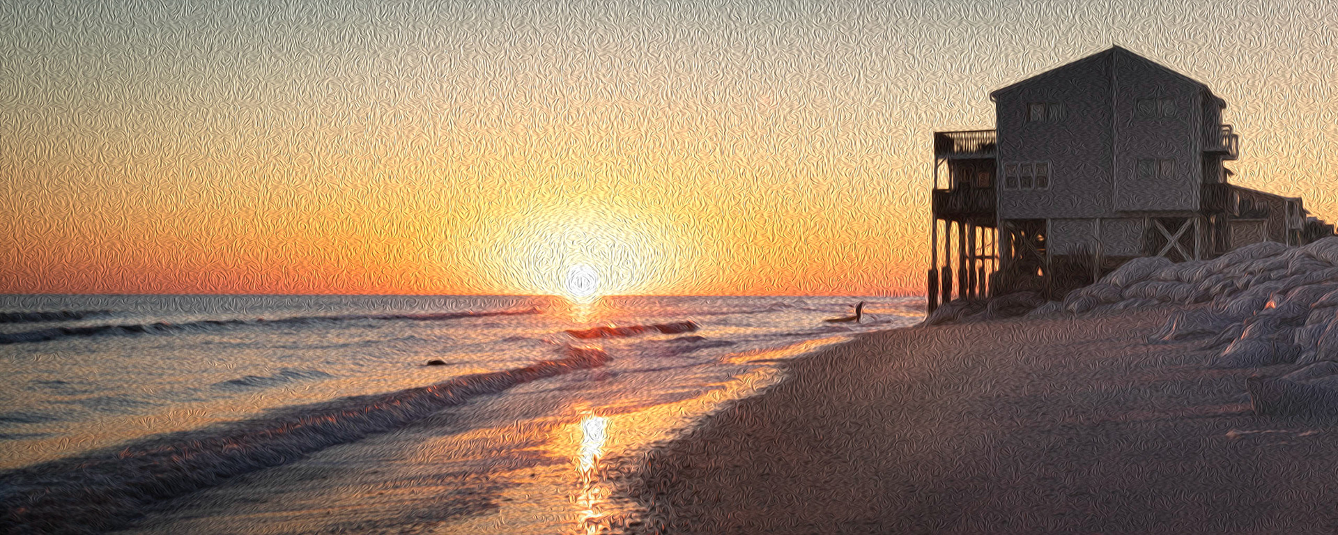 Oil Painting 7, Sunset, OIB east end