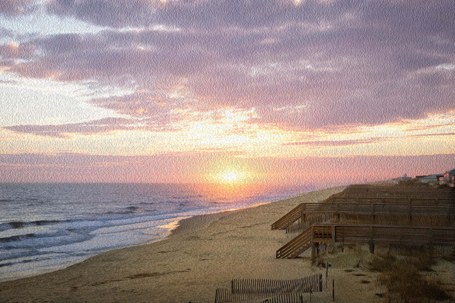 Oil Painting 9, Sunset, OIB east end
