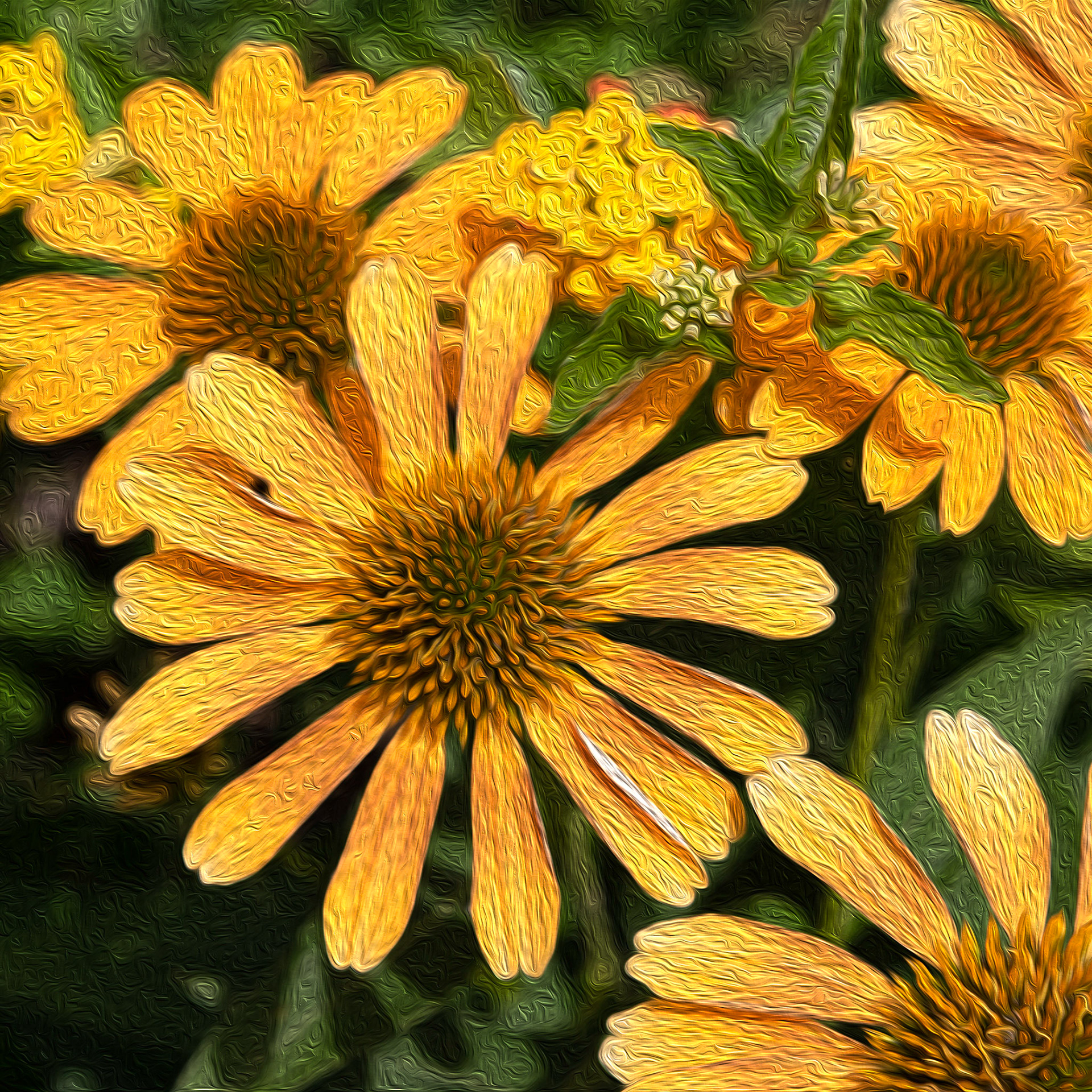 Oil painting 1, flowers, Fearrington House, NC