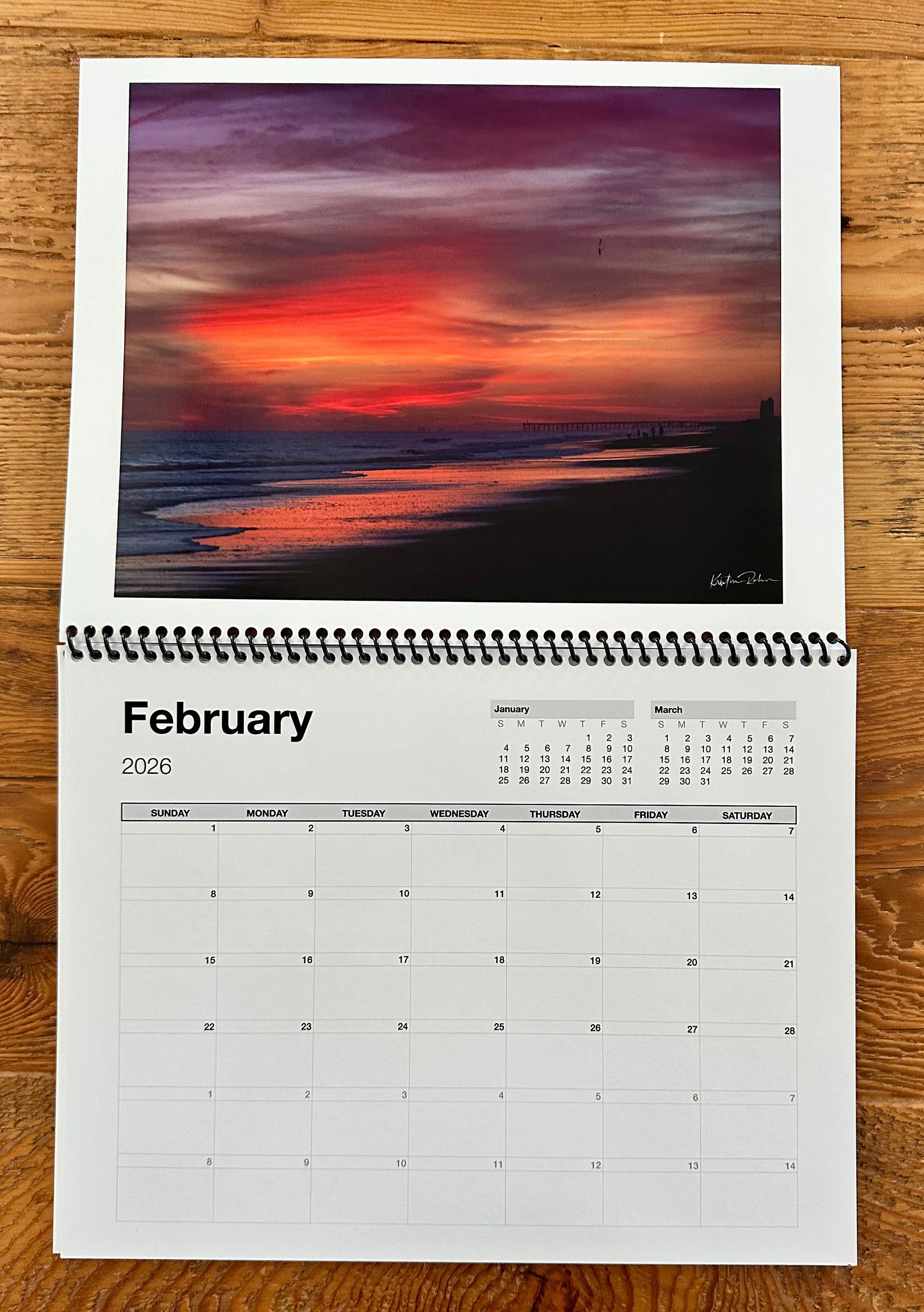 Month sample with sunset