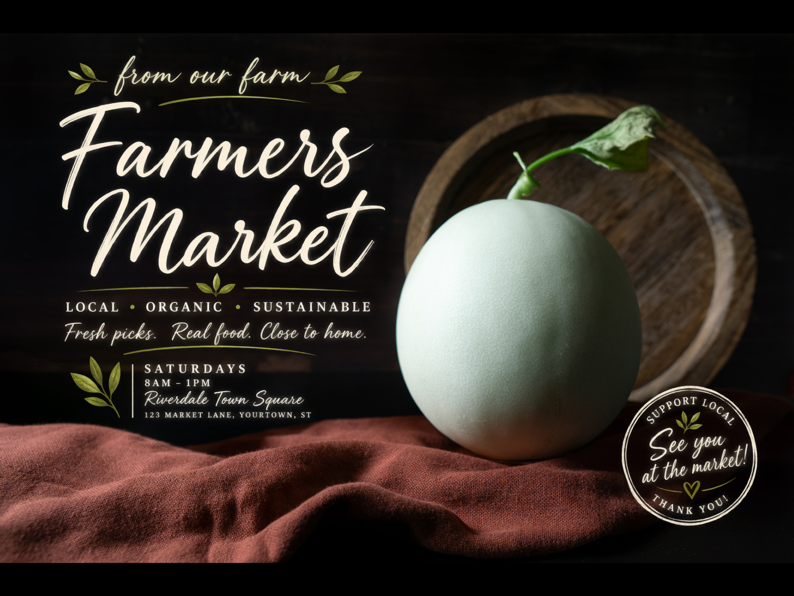 Farmers Market Advertisement Mockup