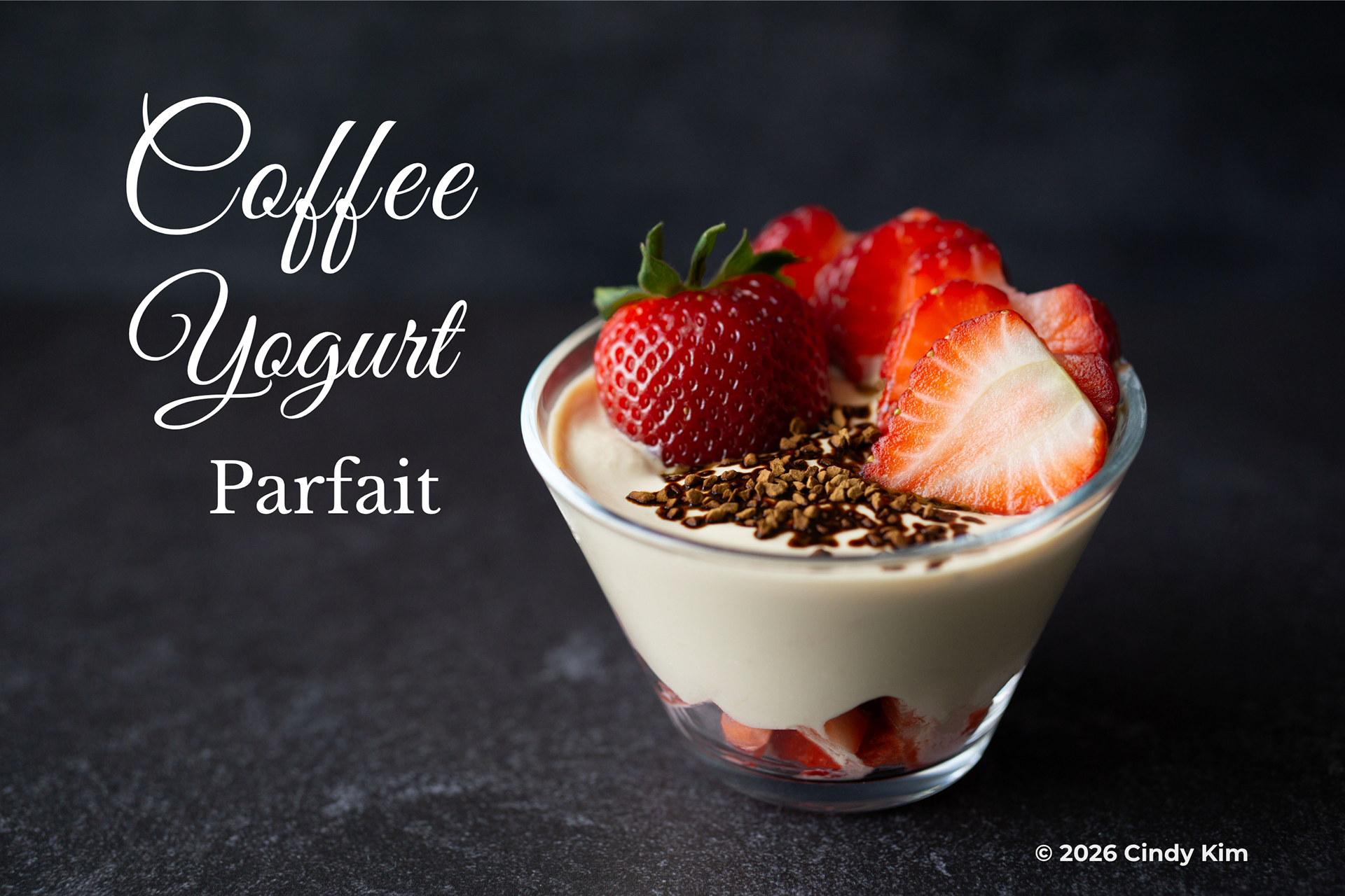 Coffee Yogurt Strawberry Parfait Dessert Cup