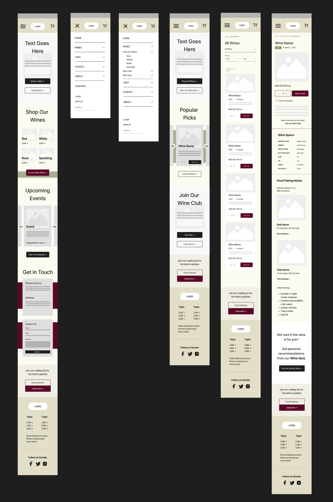 Mobile Wireframes