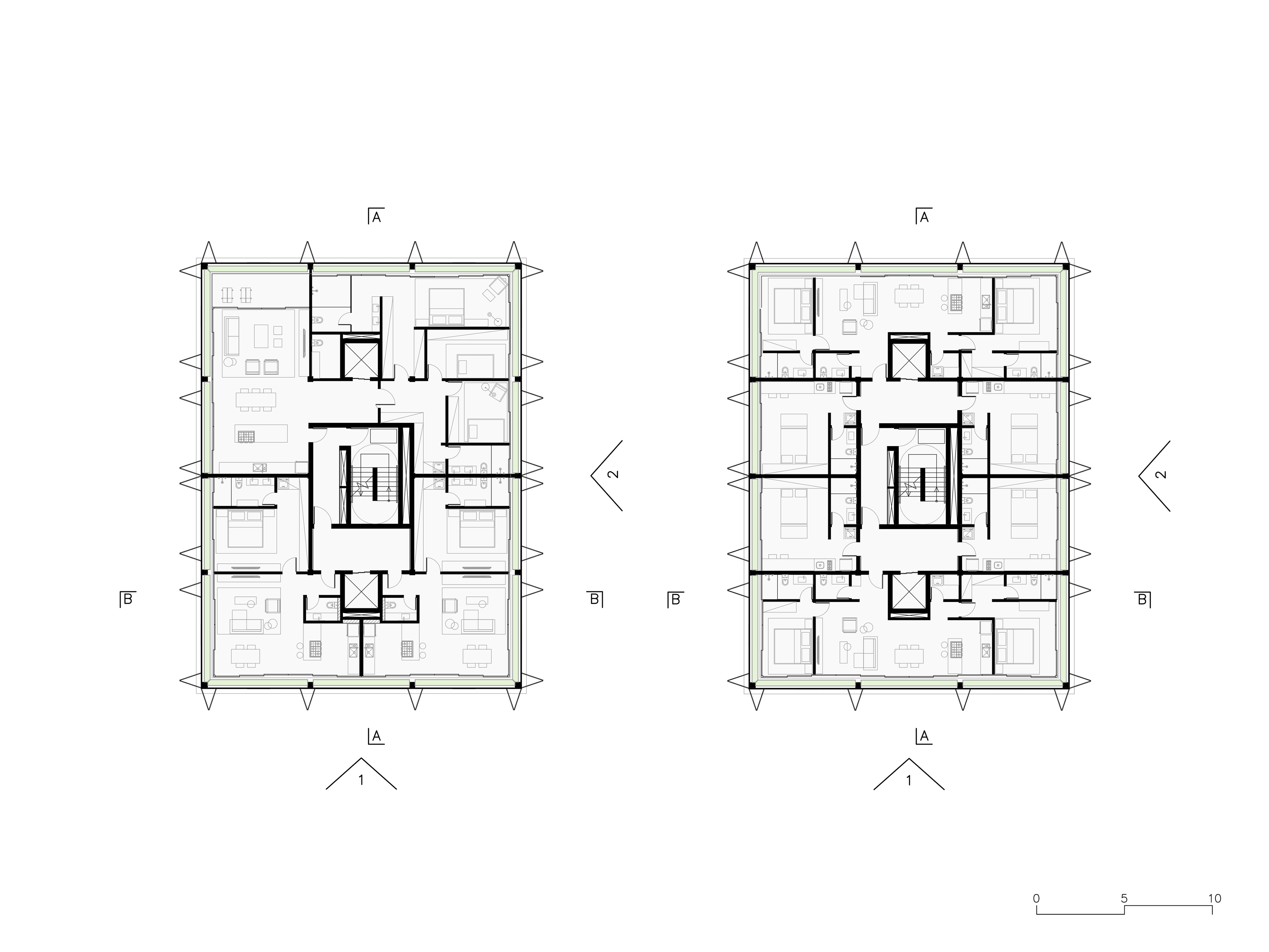 PAVIMENTO TIPO - Layouts sugeridos