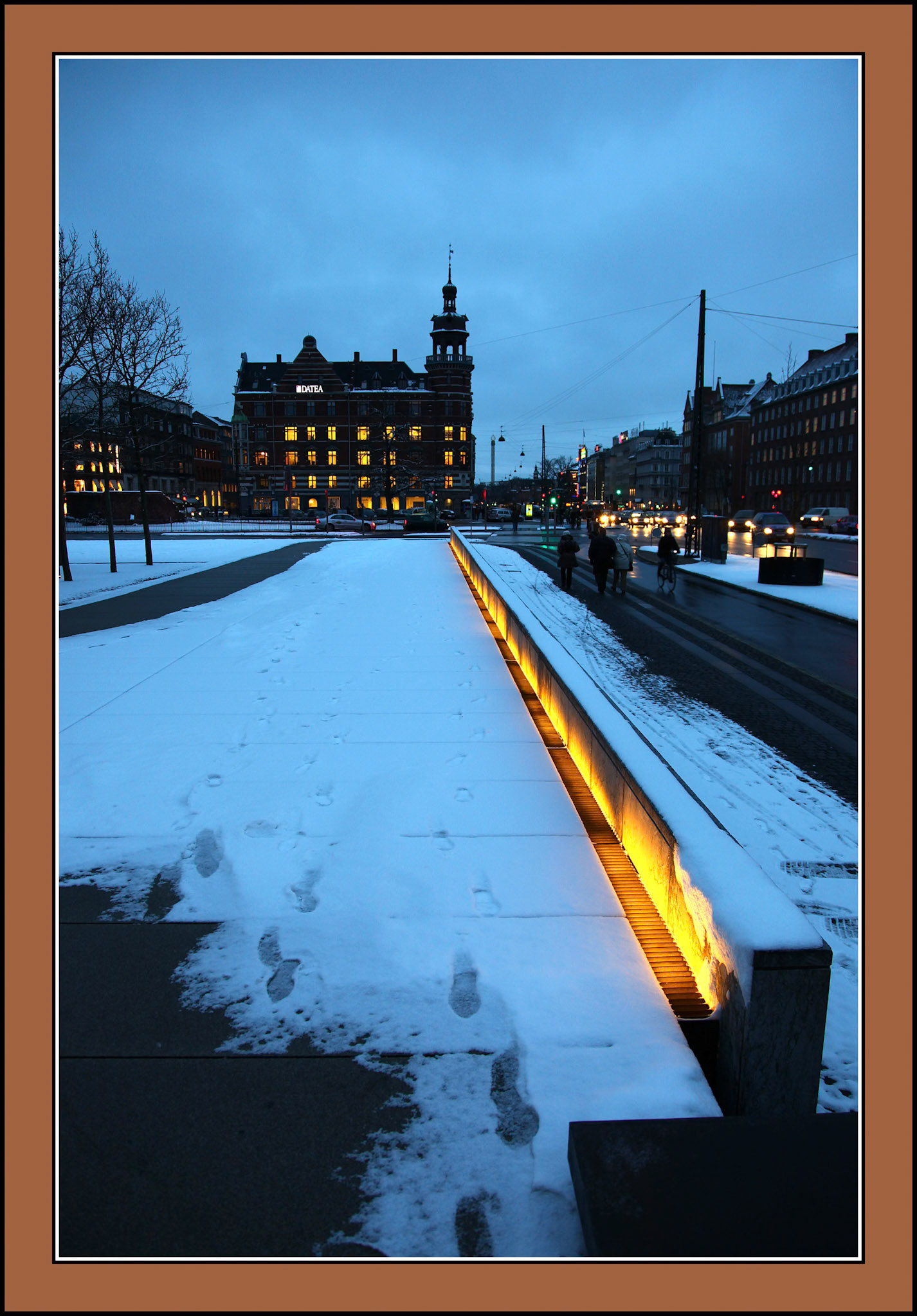 Iluminación pública en una calle de Copenhague. Ampliar