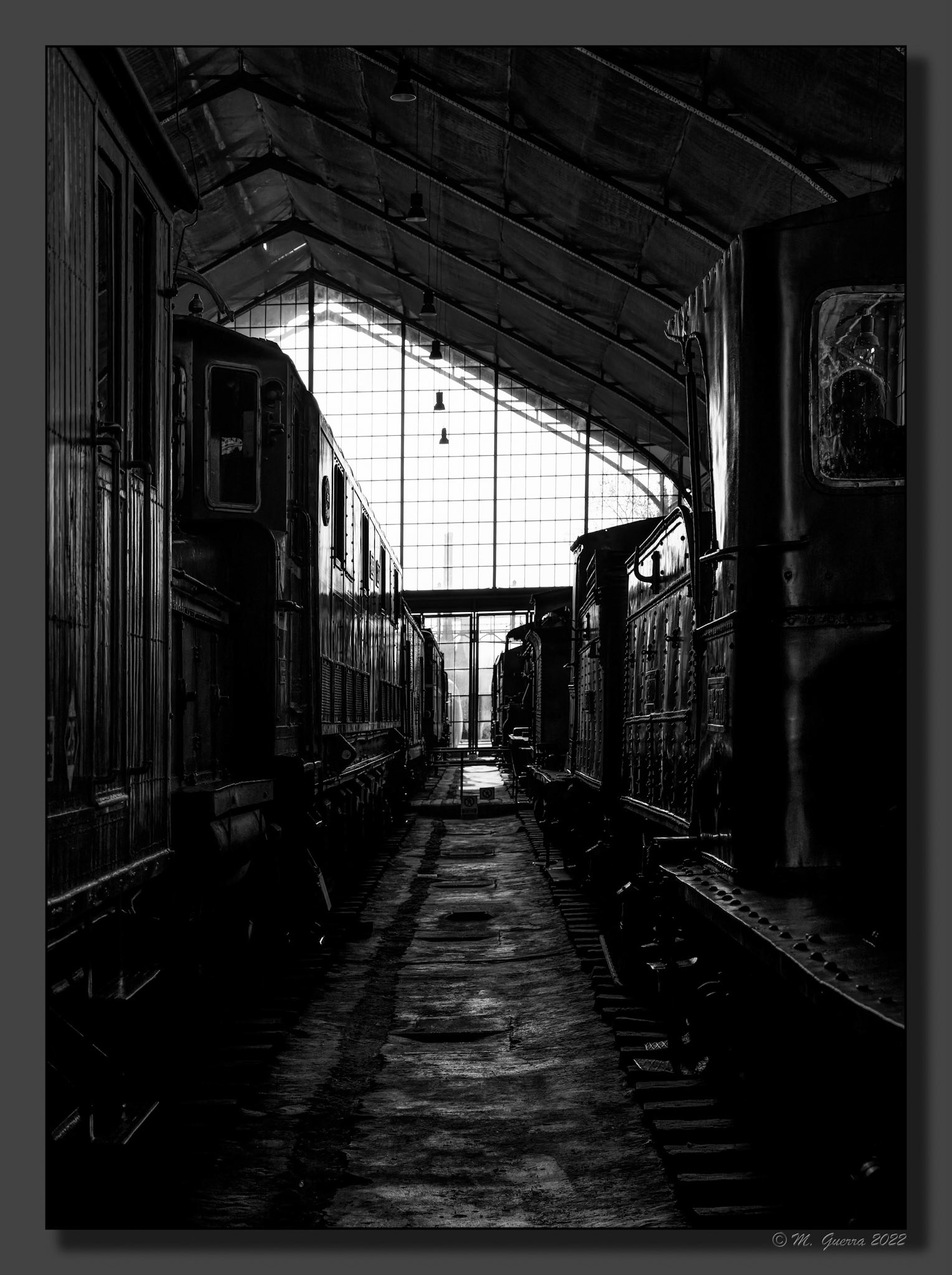 Nave principal de la antigua Estación de Delicias, convertida en el Museo del Ferrocarril. 100ASA