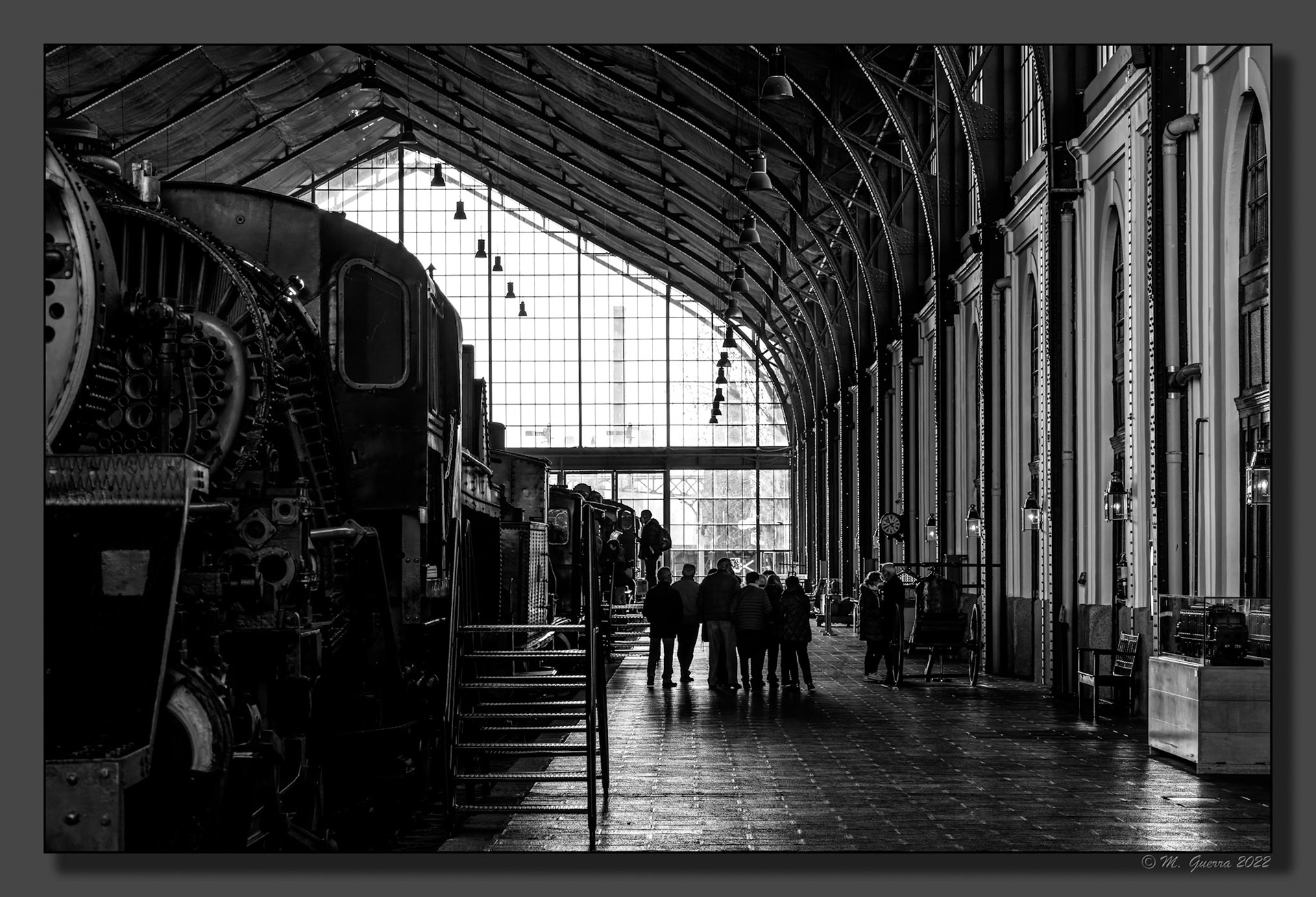 Nave principal de la antigua Estación de Delicias, convertida en el Museo del Ferrocarril. 100ASA