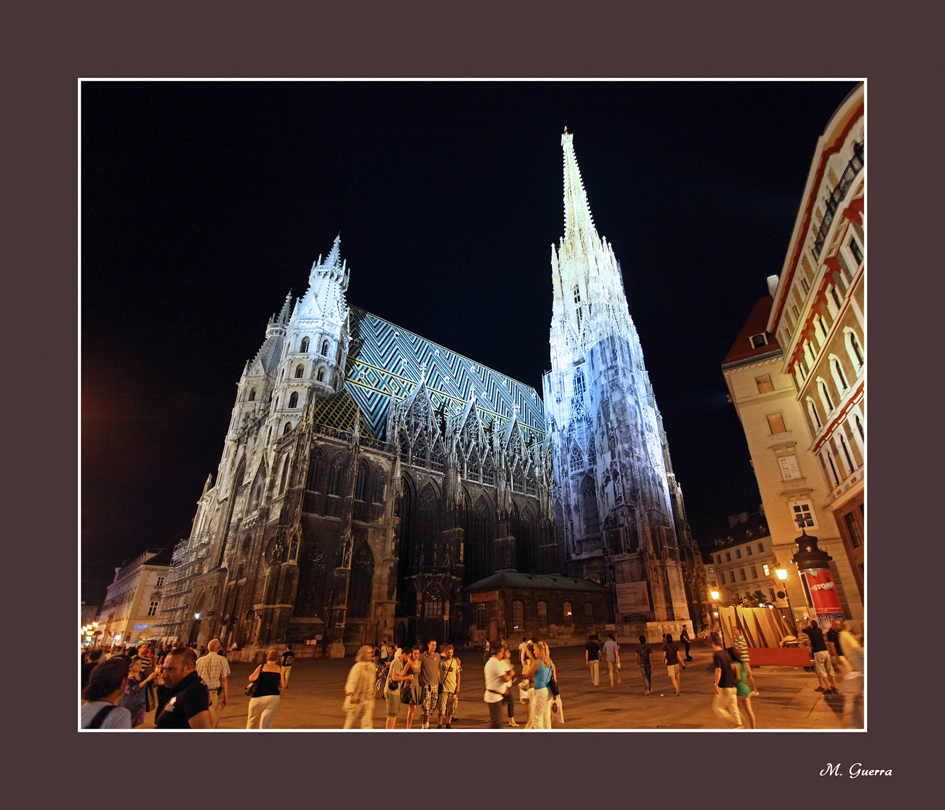 La catedral de Viena de noche. Ampliar