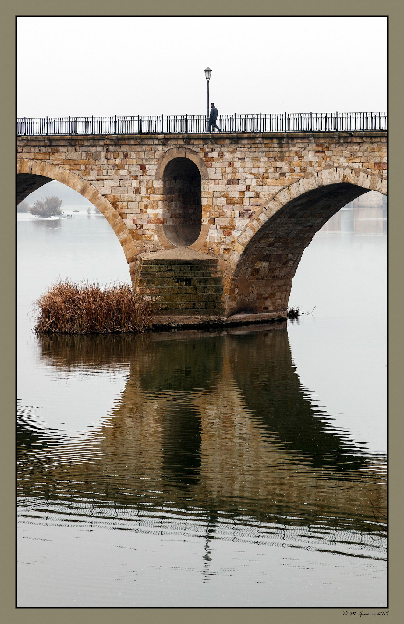 El puente de piedra sobre el río Duero en Zamora. Ampliar