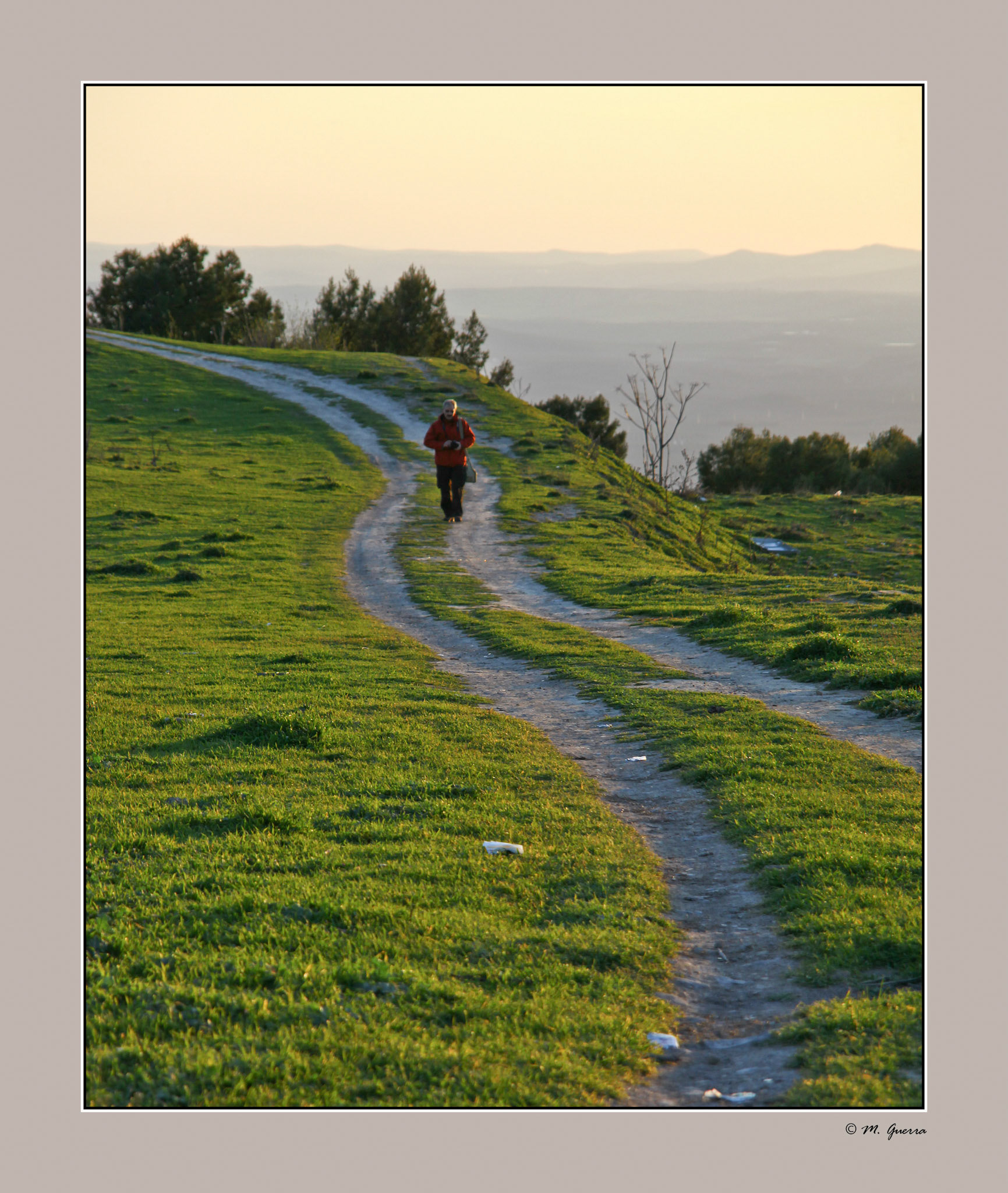 Fernando Conde en un camino en forma de S en las afueras de Baeza. Ampliar. Shutterstock posible. iStock posible