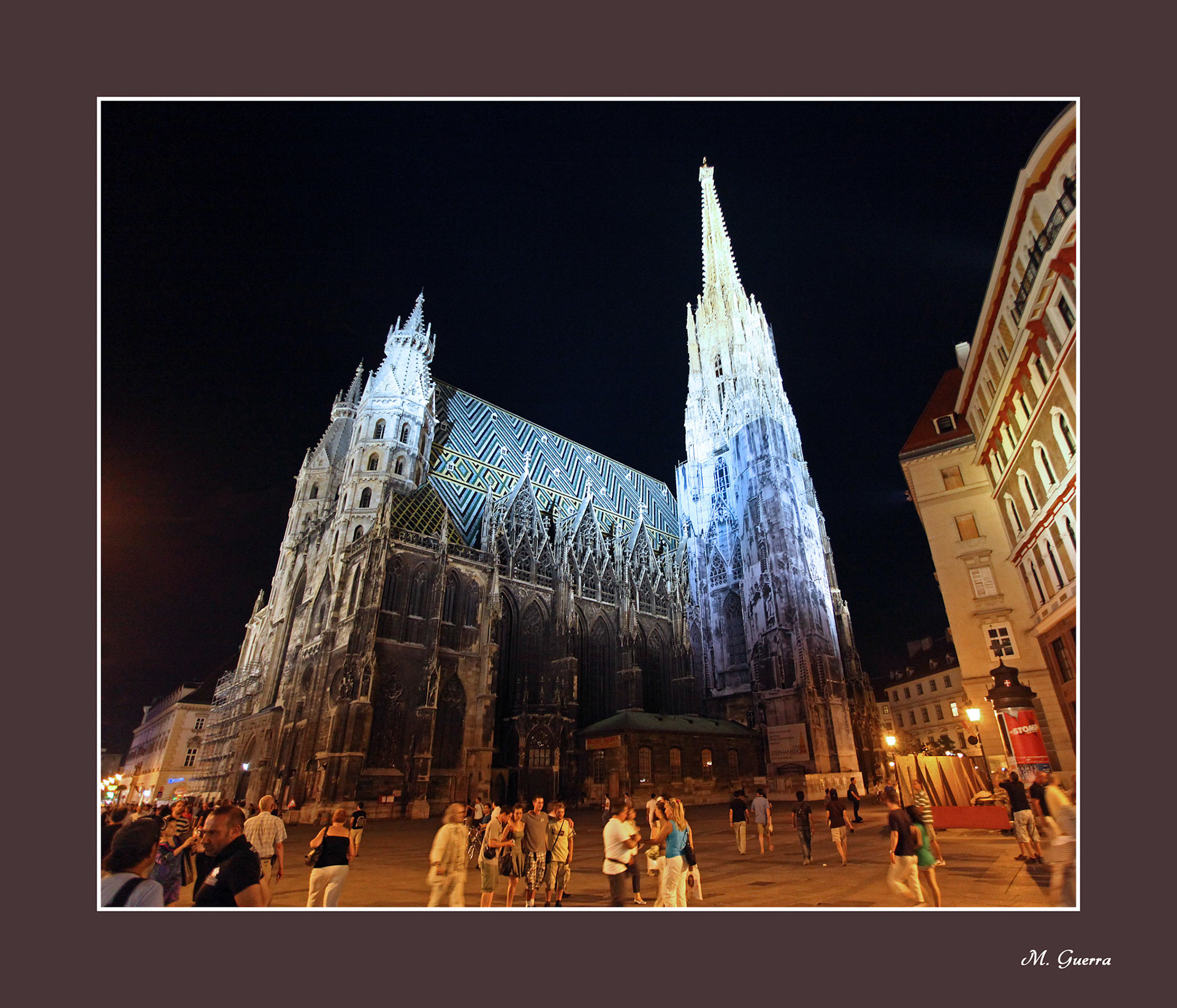 La catedral de Viena de noche. Ampliar