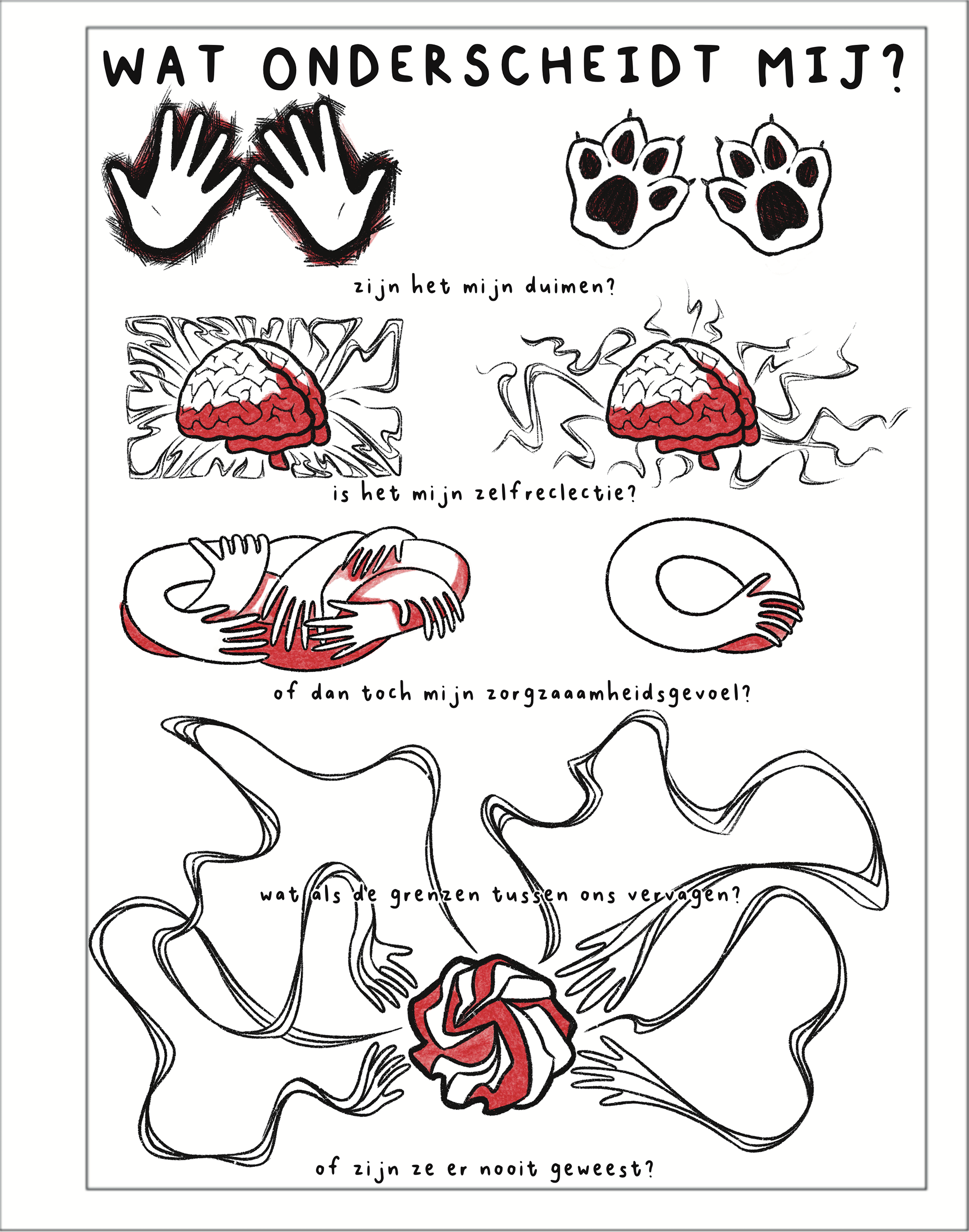 illustration which questions the difference between humans and animals
