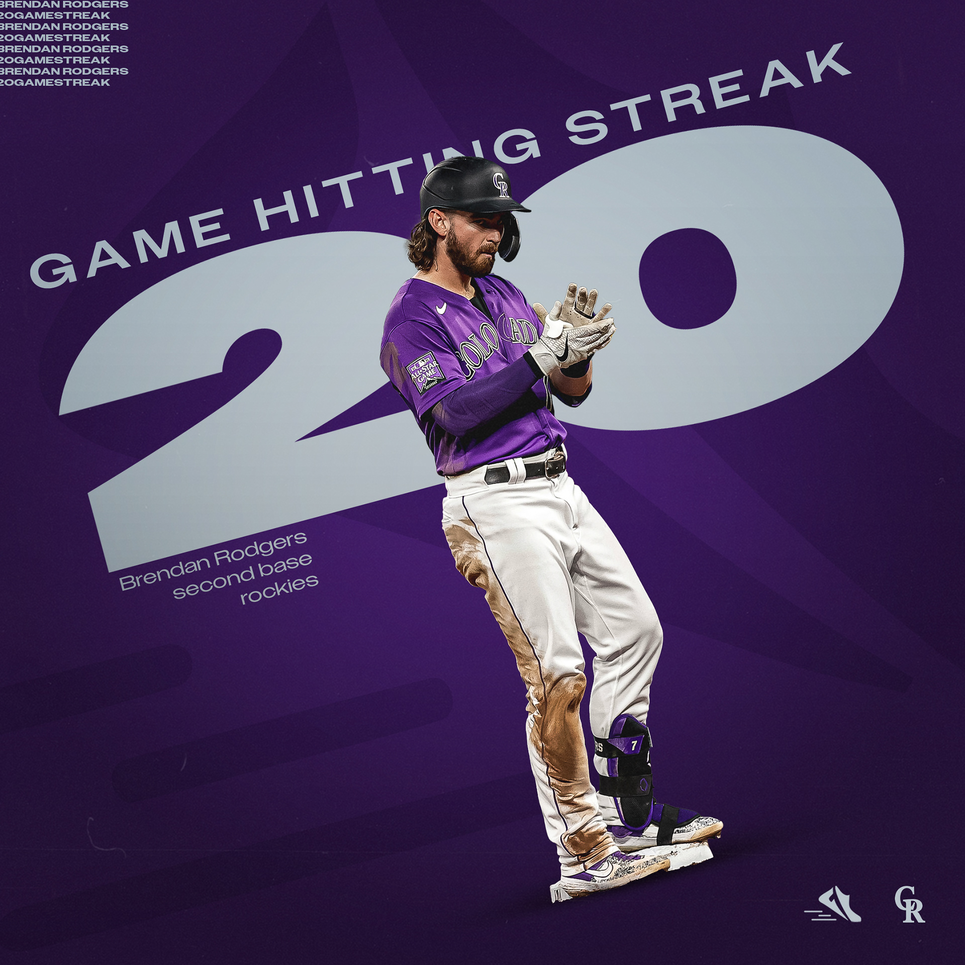 Brendan Rodgers 20-Game Hitting Streak