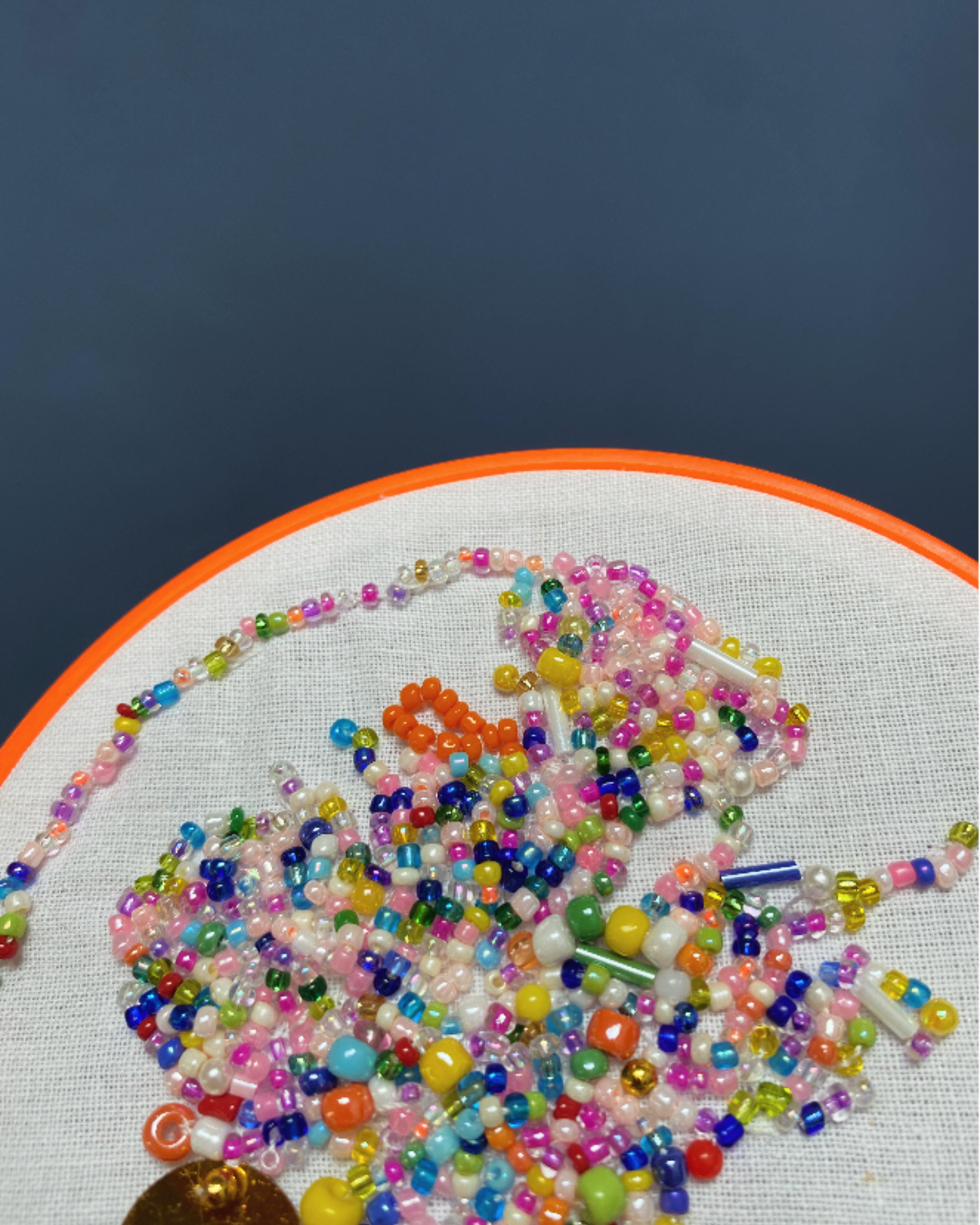 Beadwork using beads found in a Biarritz flea market summer 2024