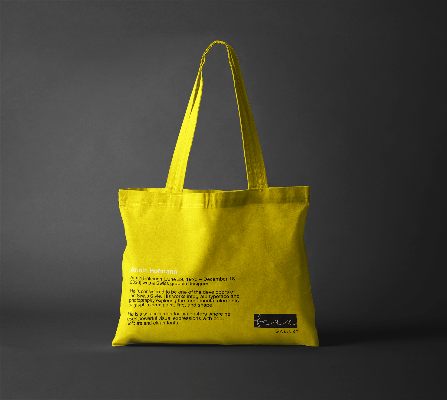 Final art on a tote bag - back