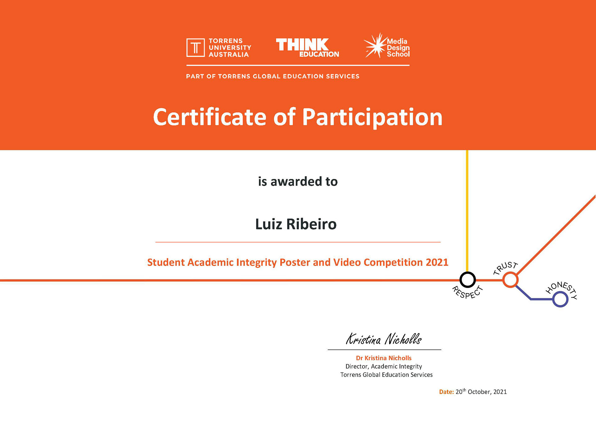 Certificate of participation