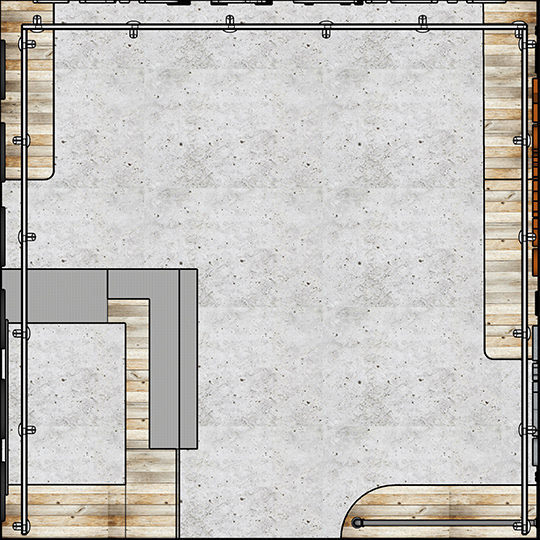 Floor plan 8' x 8' space