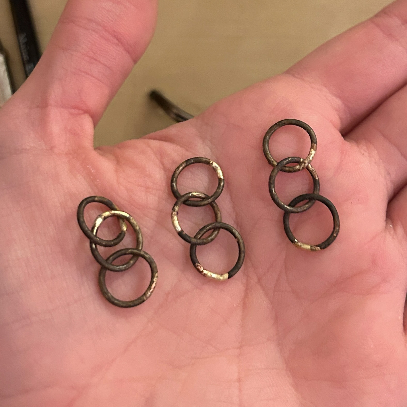 Soldering the jump rings 