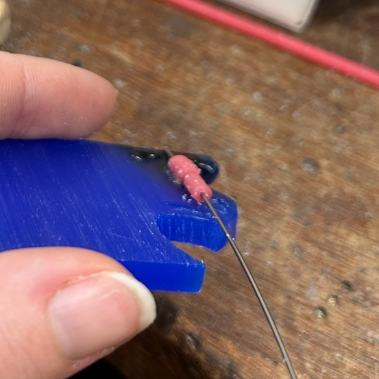 Using tubing for both parts of the brooch