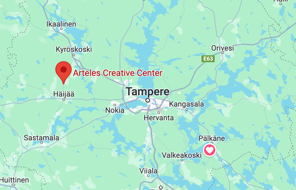 A map showing the distance between the residency and where I have stayed