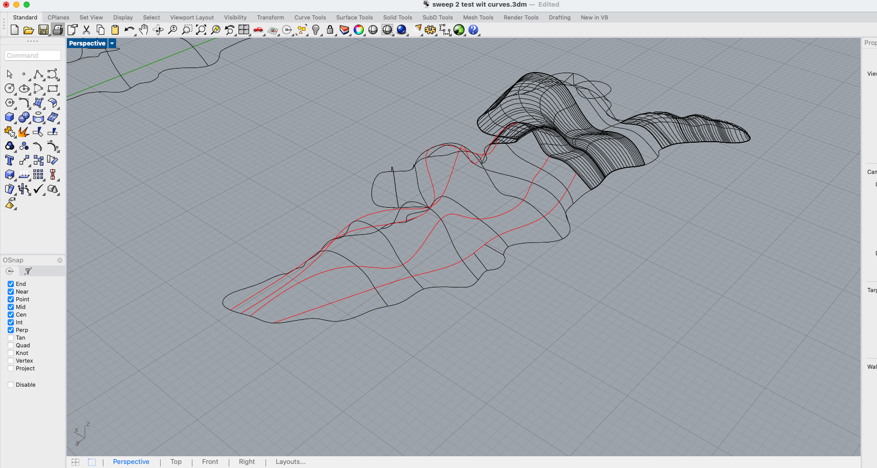 Showing where I split up the shape