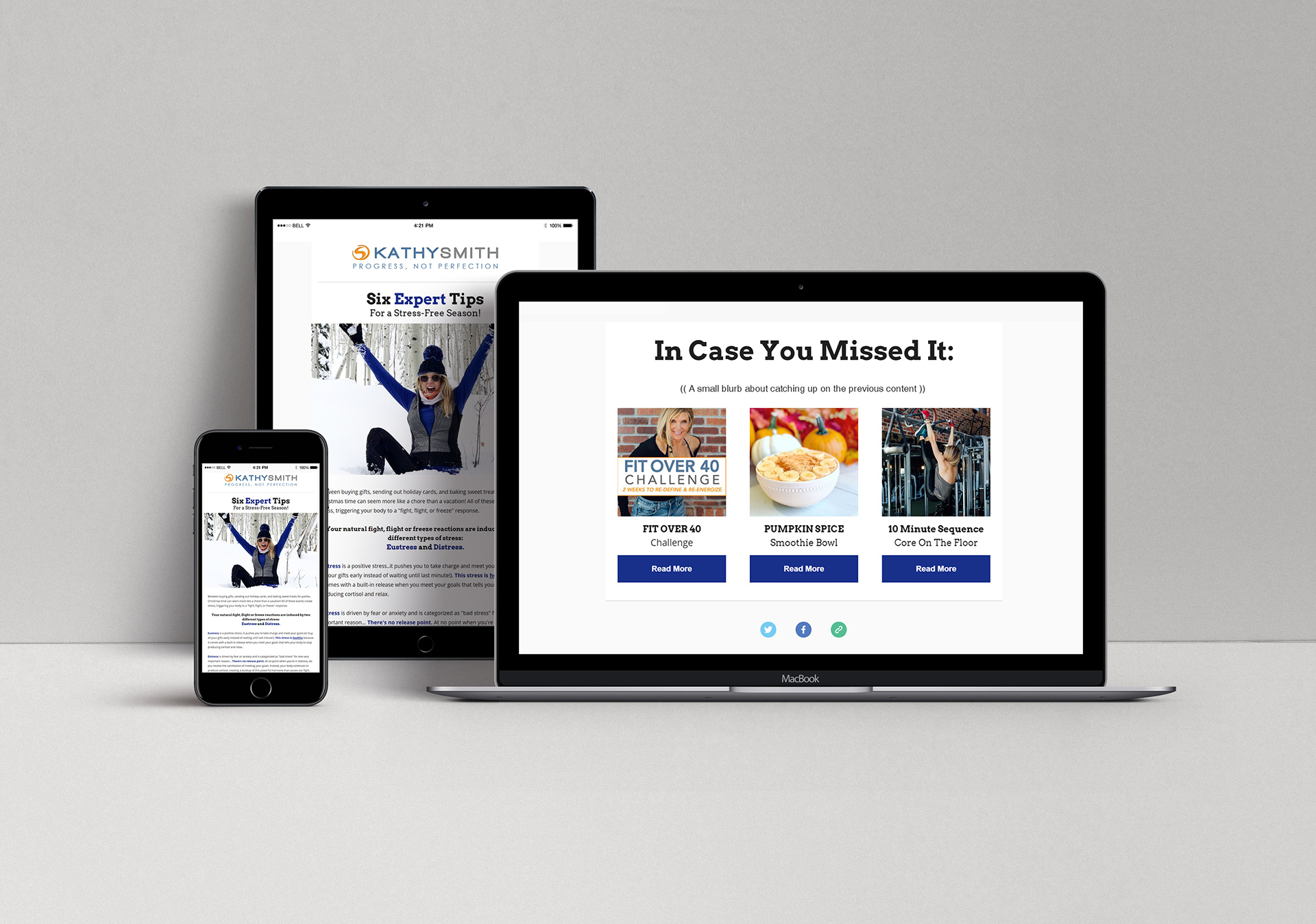 Kathy Smith Fitness - Recurring Weekly Email Newsletter Development