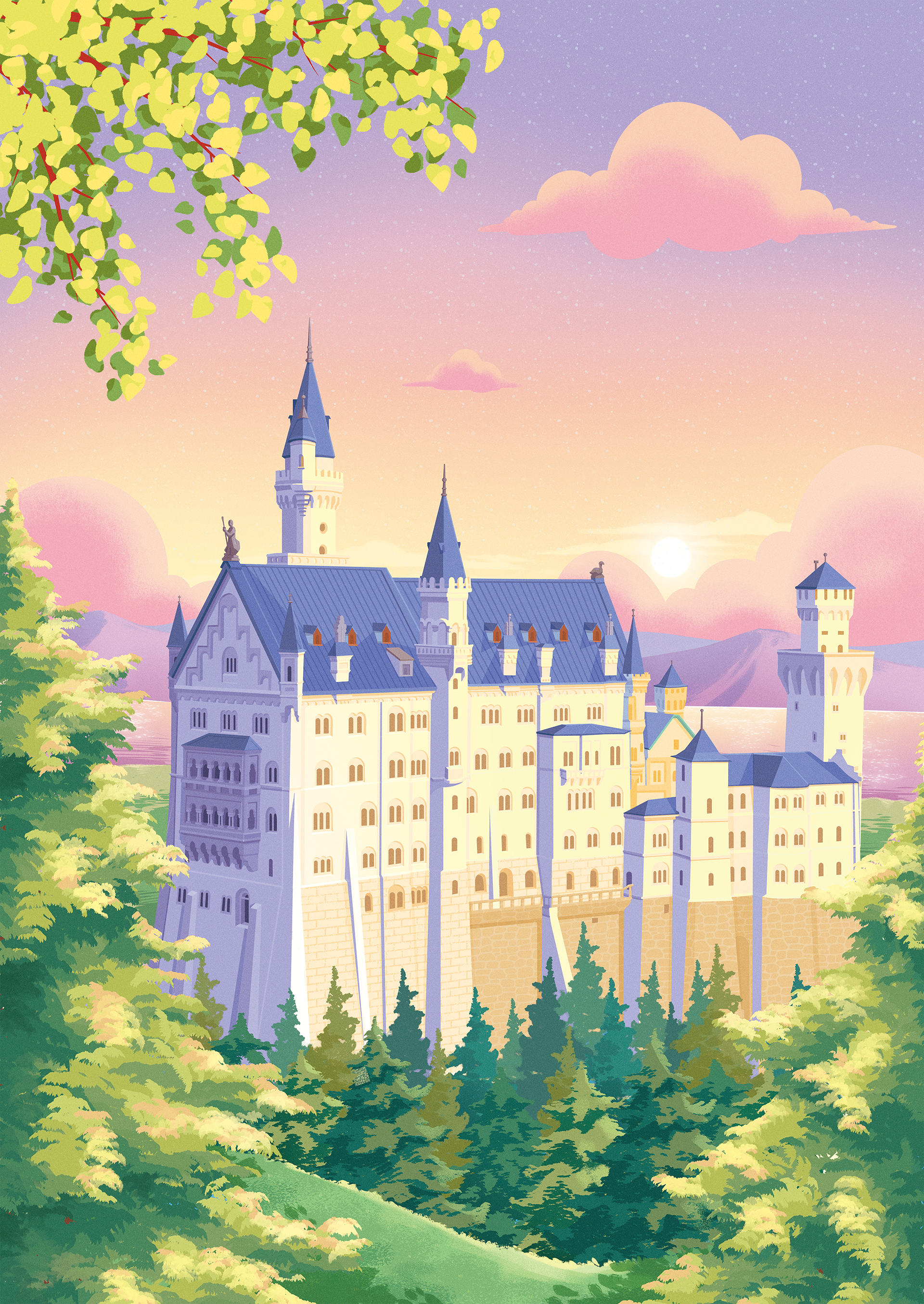 Neuschwanstein Castle - sunset