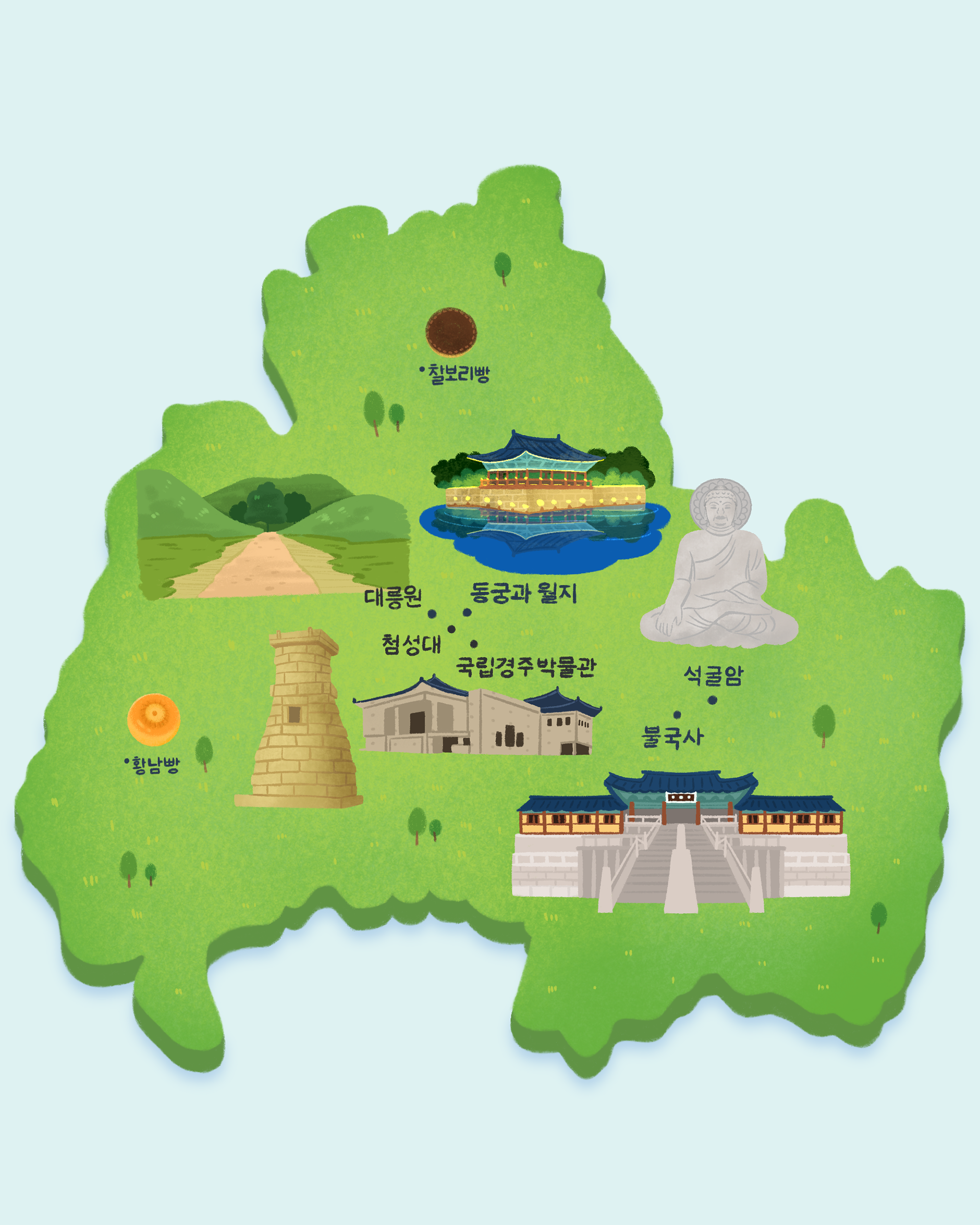 Gyeongju map illustration