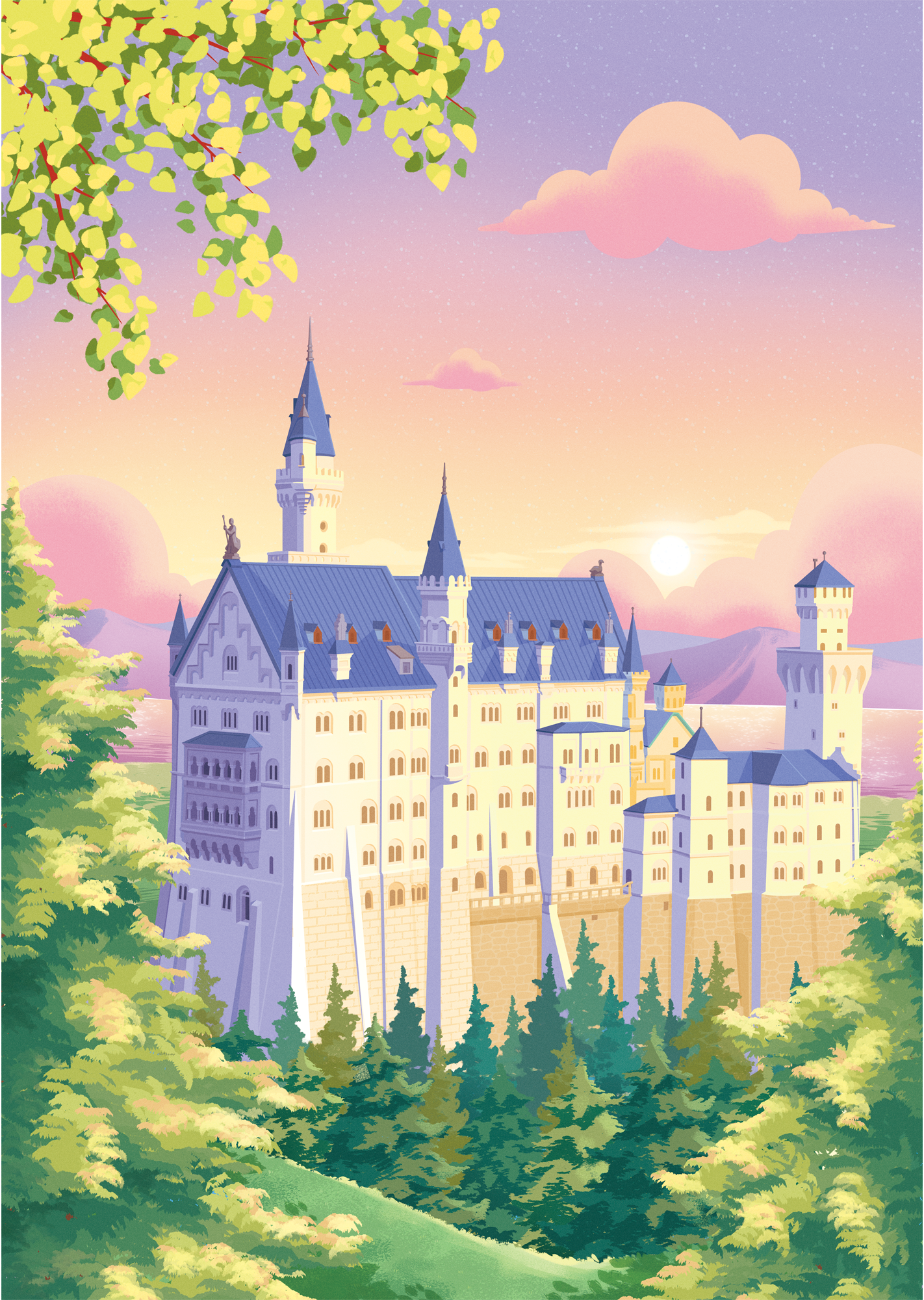 Neuschwanstaden Castle - sunset