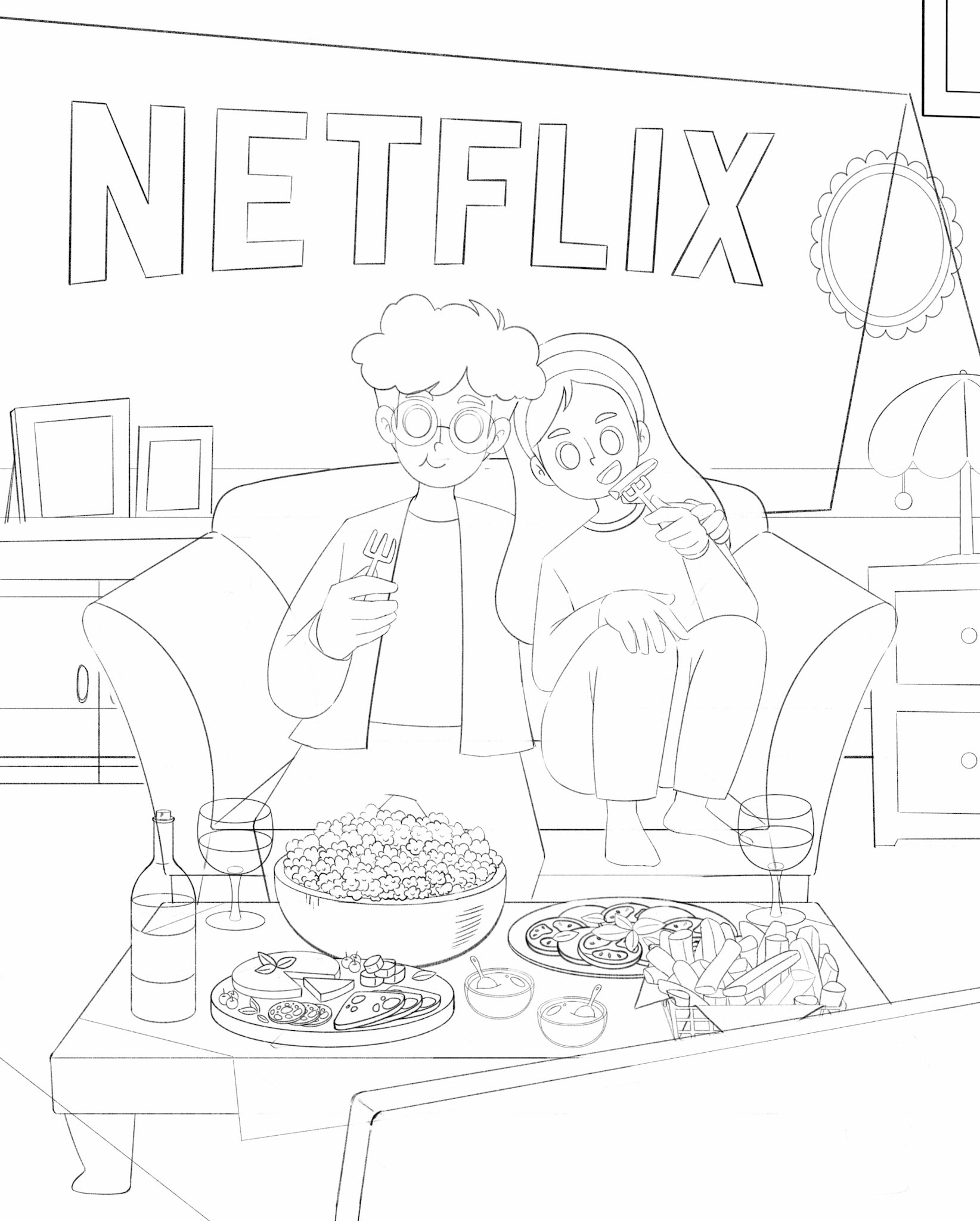 픽스필즈 SQAUD X Netflix 포스터진 선정작 스케치