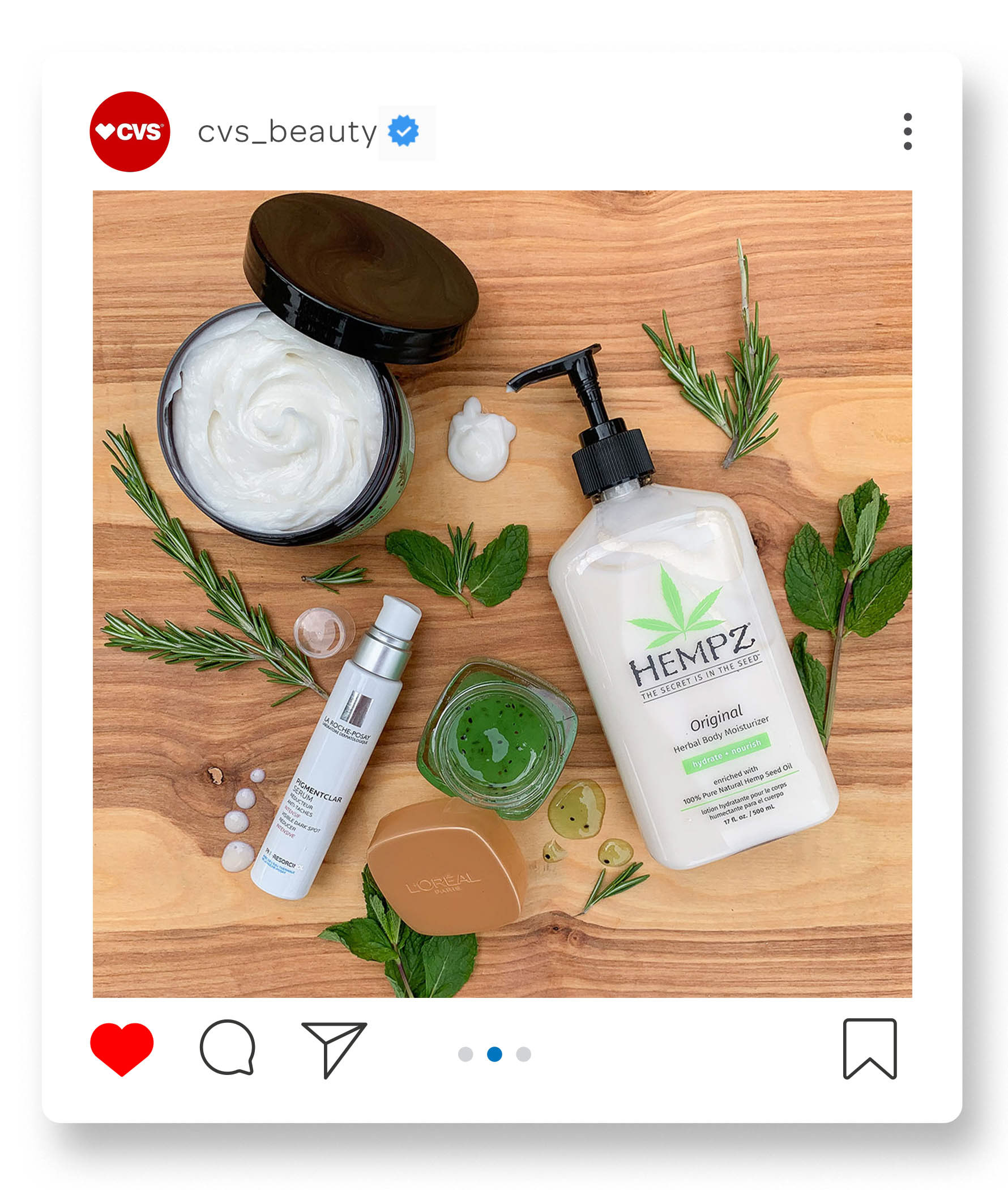 Herbs contain properties that can help skin and hair look and feel its best. Including the natural ingredients in the product image was a great way to inspire them to add it to their beauty routine.