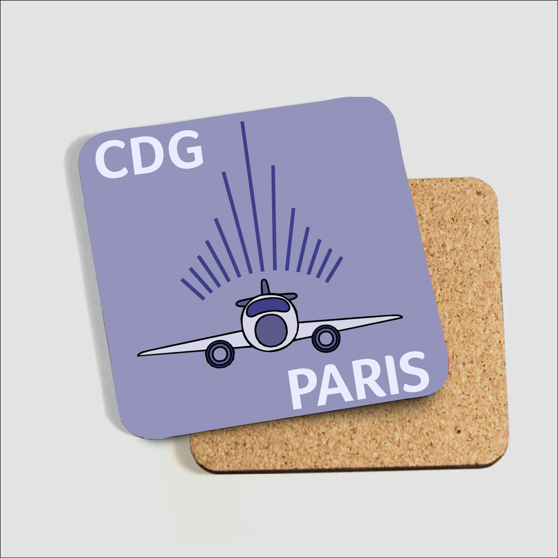 Branded Coaster for an Airport in France and use lots of Purple