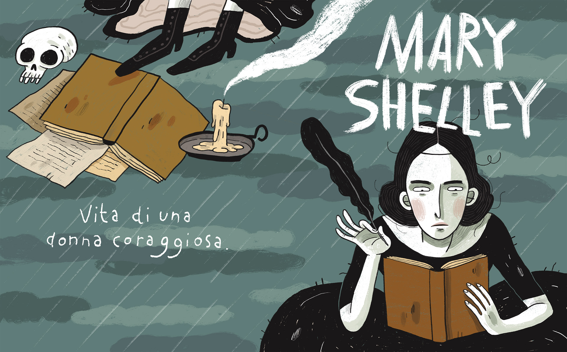 MARY SHELLEY - book cover illustration