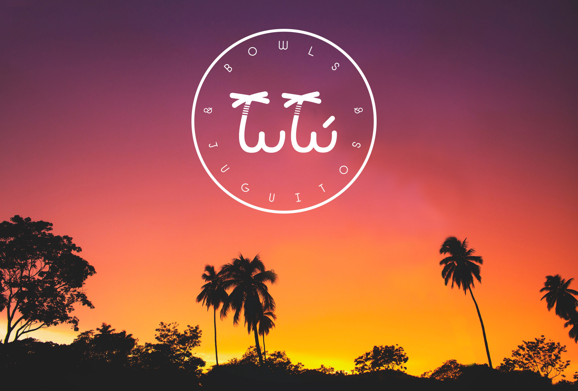 Hawaiian sunset and company's name